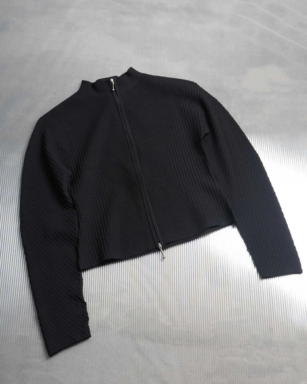 Soft-Weave L/S Knitted Top - Black