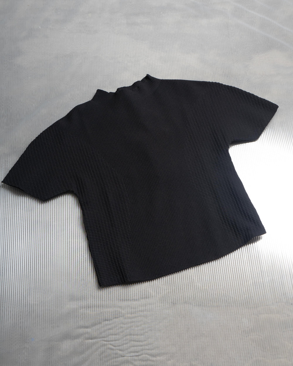 Soft-Weave S/S Knitted Top - Black