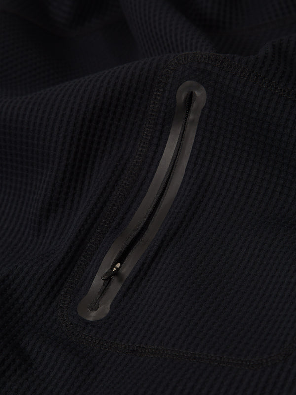 Waffle Balaclava Hoodie - Black