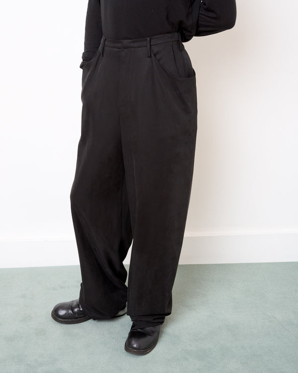 Pleated Double Pocket Pants - Washed Black DDailies
