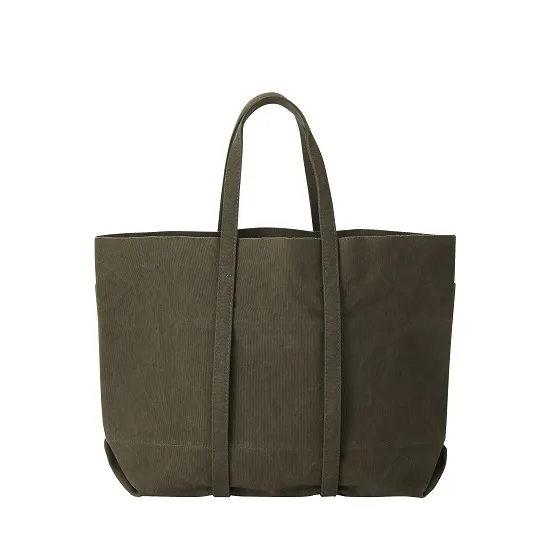 Washed Canvas 6 Pocket Tote Medium - Olive