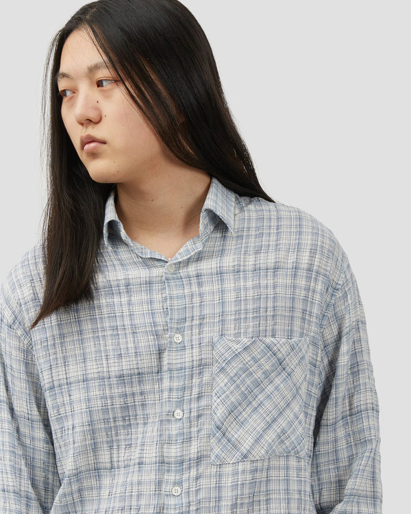Oversized Shirt - Textured Blue Fairly Normal