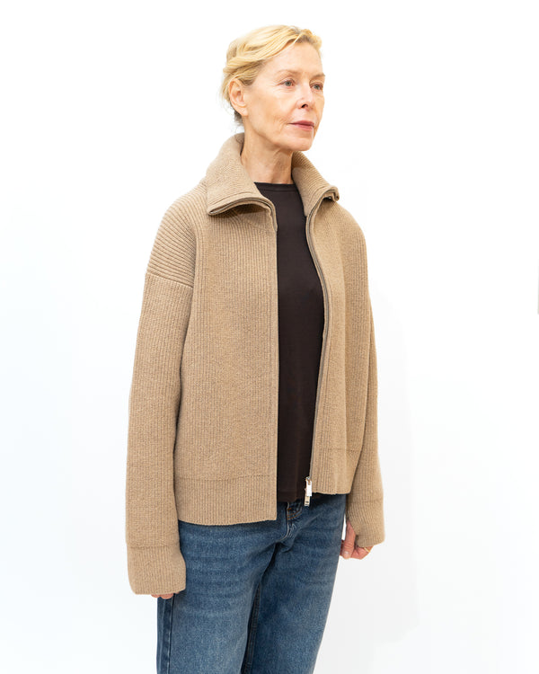 Rib Zip Though Jumper - Oatmeal Studio Nicholson