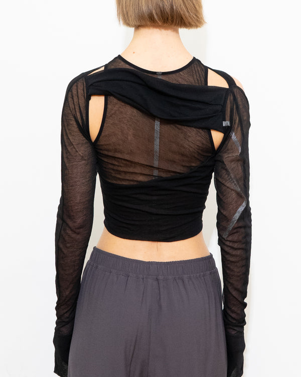 Draped Tank - Black Unmere