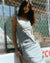 Antro Striped Dress - Dark Grey and White Stripes