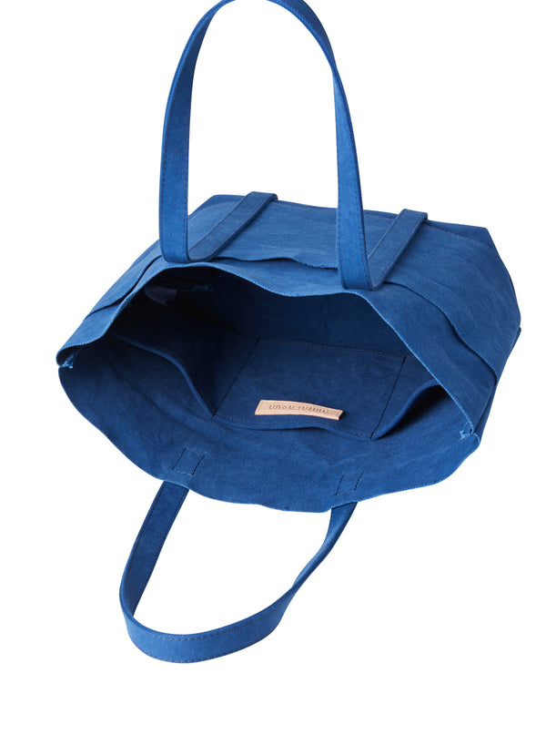Washed Canvas 6 Pocket Tote (S) - Blue