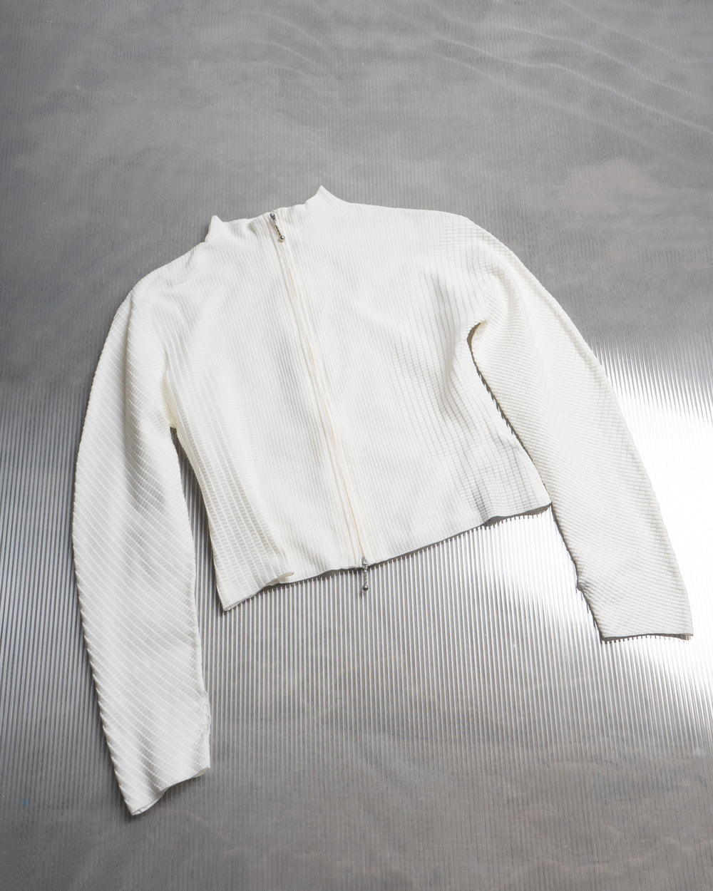 Soft-Weave L/S Knitted Top - White