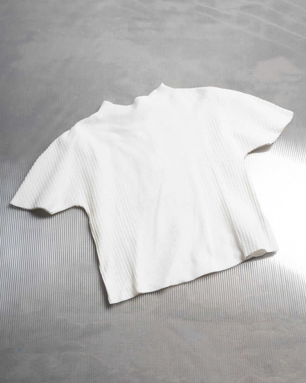 Soft-Weave S/S Knitted Top - White