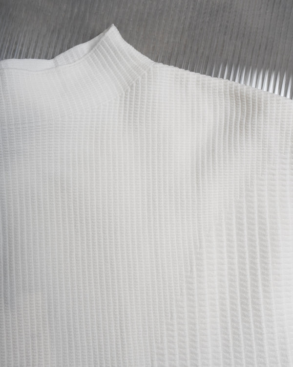 Soft-Weave S/S Knitted Top - White