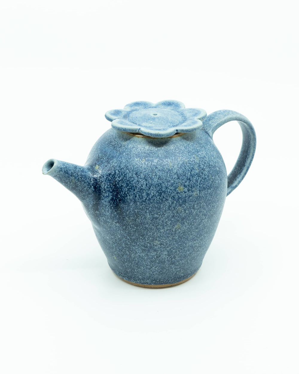 Floral Lid Teapot 350ml - Indigo Glazed
