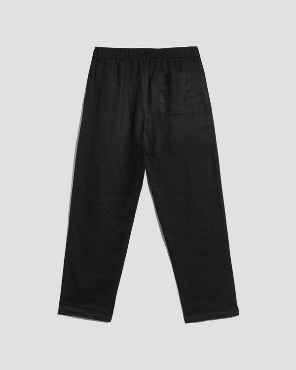 Lounge Pant - Black Linen Fairly Normal