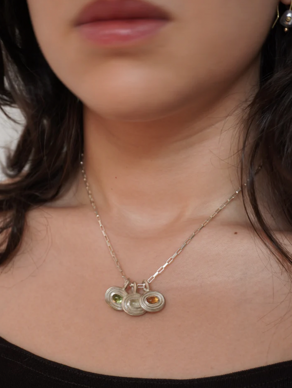 Little Wavelet Pendant - Green Tourmaline