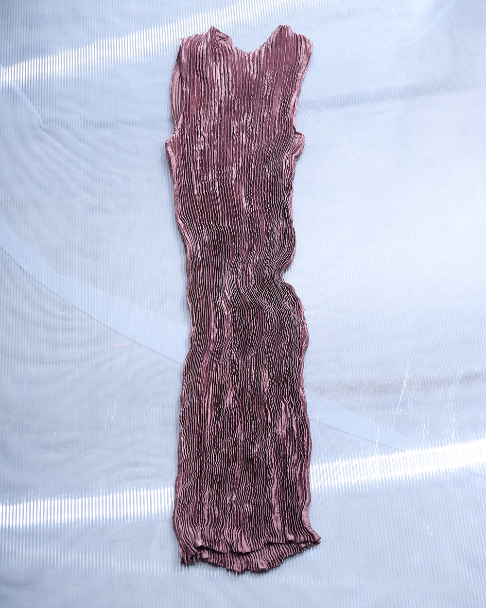 Plissé Tank Short Dress - Mauve