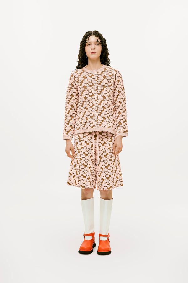 Pink Turtle Bubble Knit Shorts