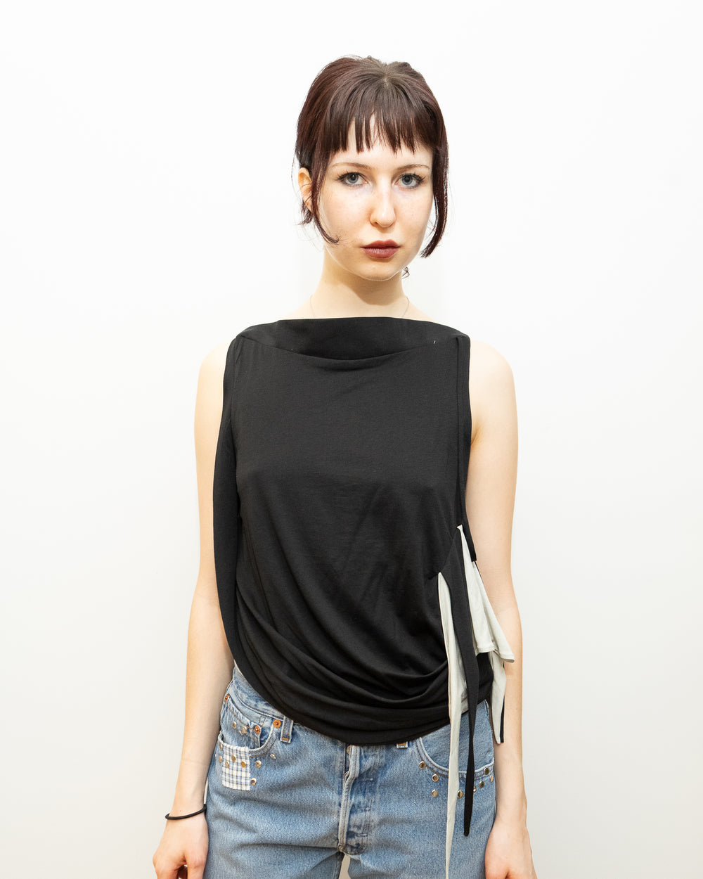 Fallo Draped Top - Black Caro Chia