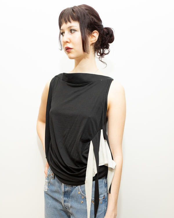 Fallo Draped Top - Black Caro Chia