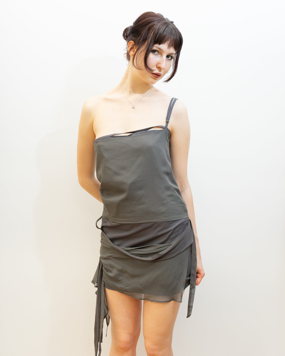 Moore Draped Dress - Grey Caro Chia