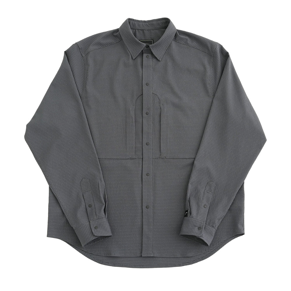 Flow Seersucker Shirt - Charcoal CAYL