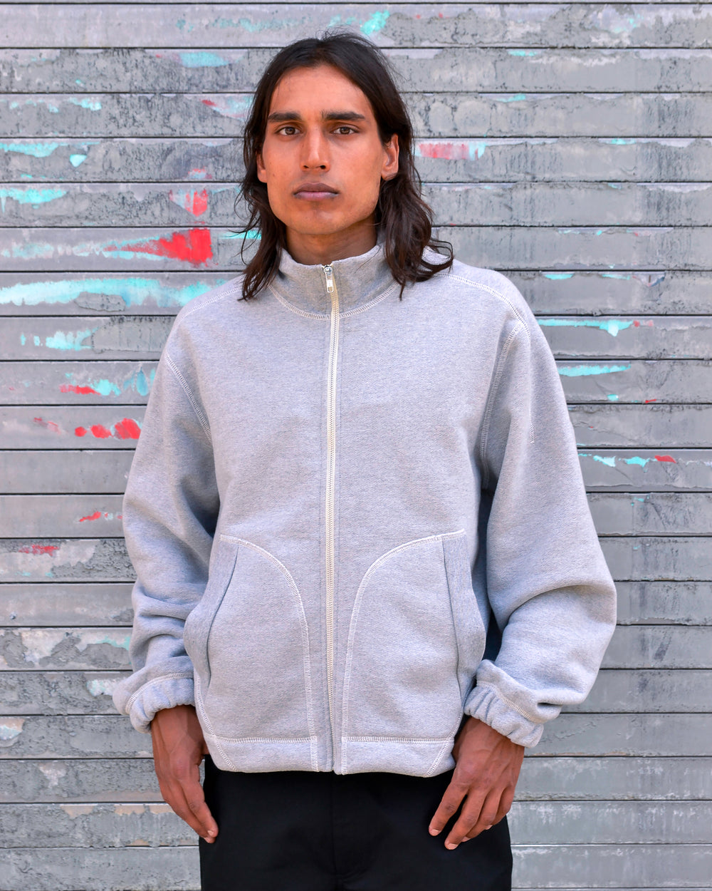 Knot Zip Sweater - Heather Grey Colin Meredith