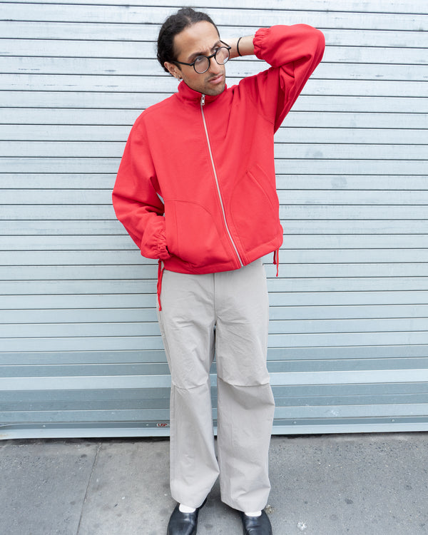 Knot Zipper Sweater - Rouge