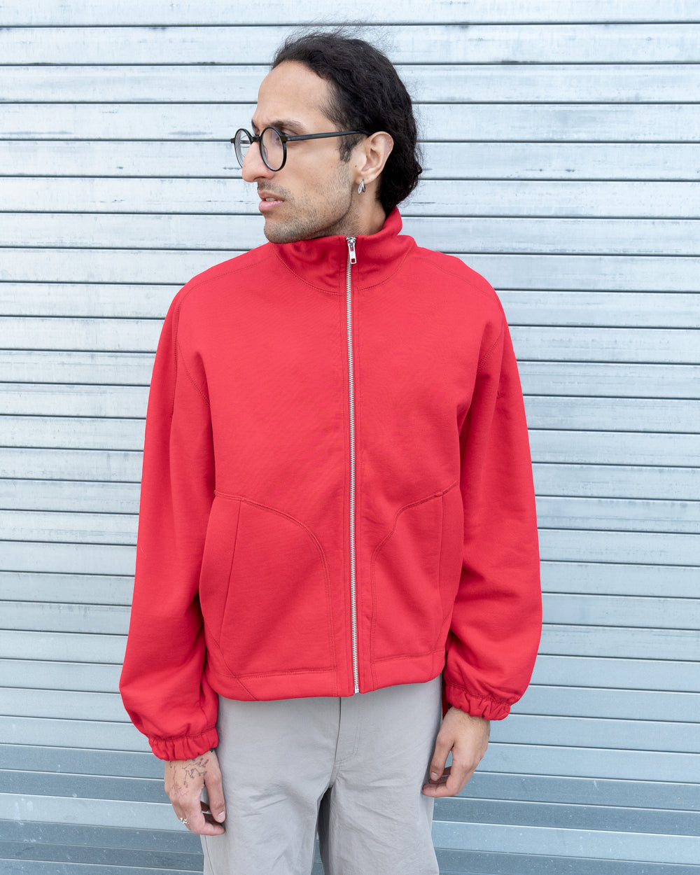 Knot Zipper Sweater - Rouge