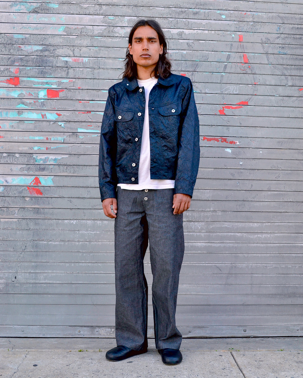 Wrinkle Welder Button Jacket - Black Colin Meredith