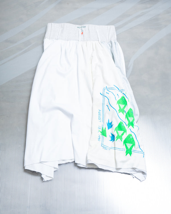 Logo Midi Skirt - White