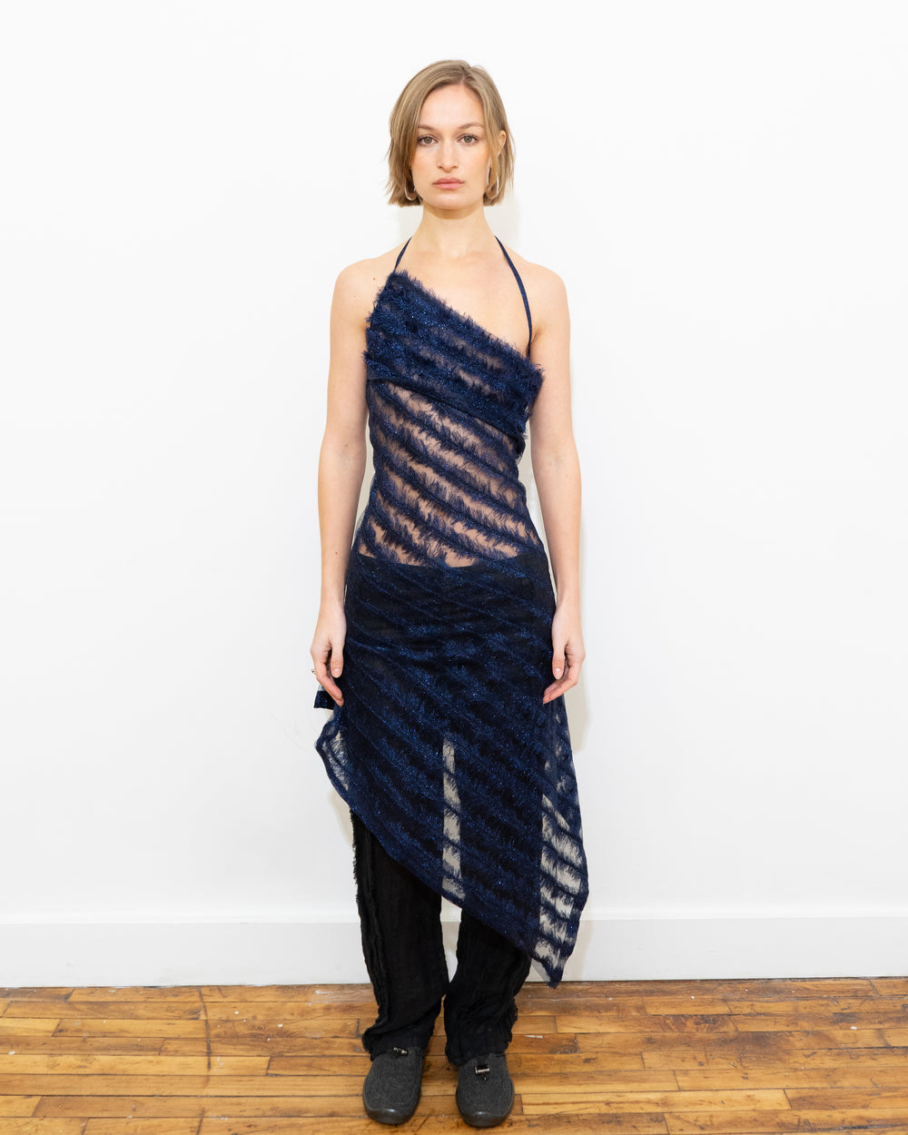 Feather Dress - Navy Gauntlett Cheng