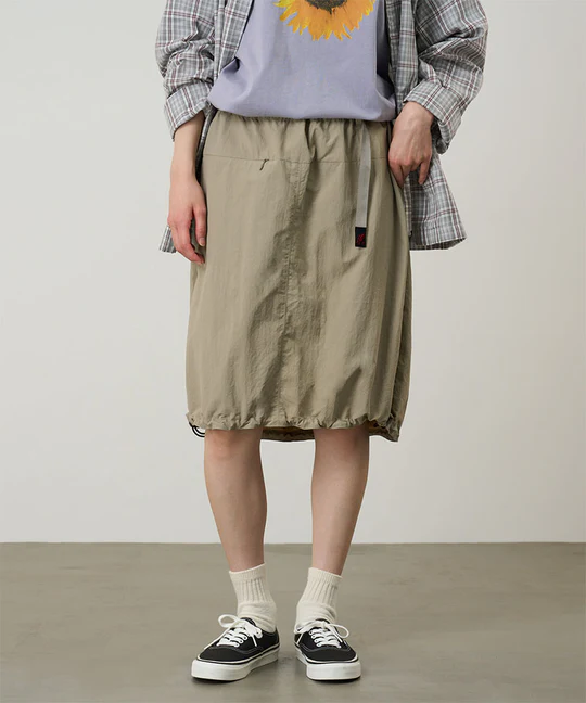 Nylon Packable Midi Skirt - Milk Tea Gramicci