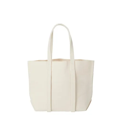 Washed Canvas 6 Pocket Tote S - White Amiacalva