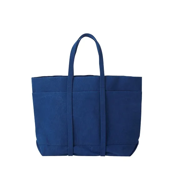 Washed Canvas 6 Pocket Tote (M) - Blue