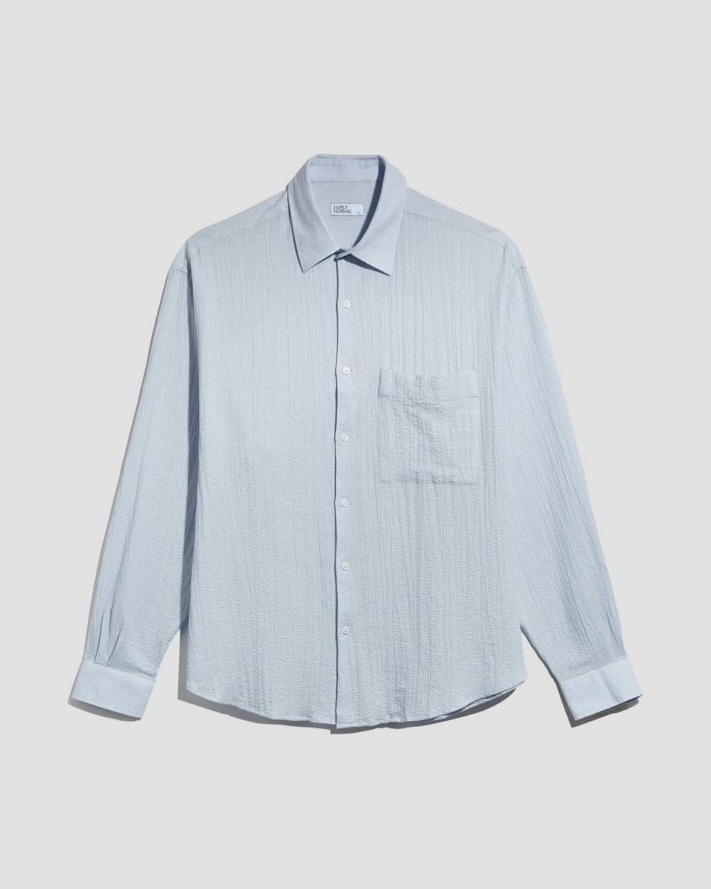 Oversized Shirt - Blue Seersucker Fairly Normal