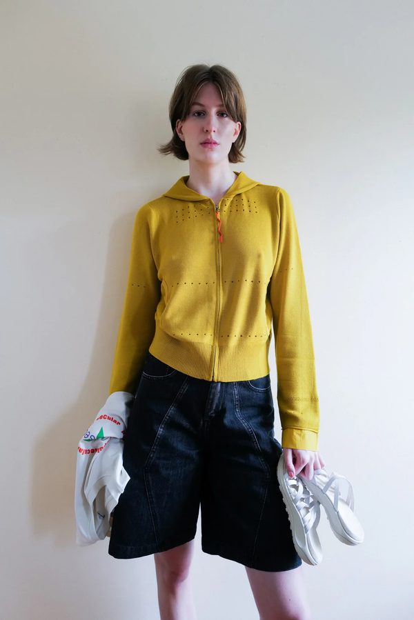 Yani's Salon Knitted Hoodie - Yellow LeBlanc Studios
