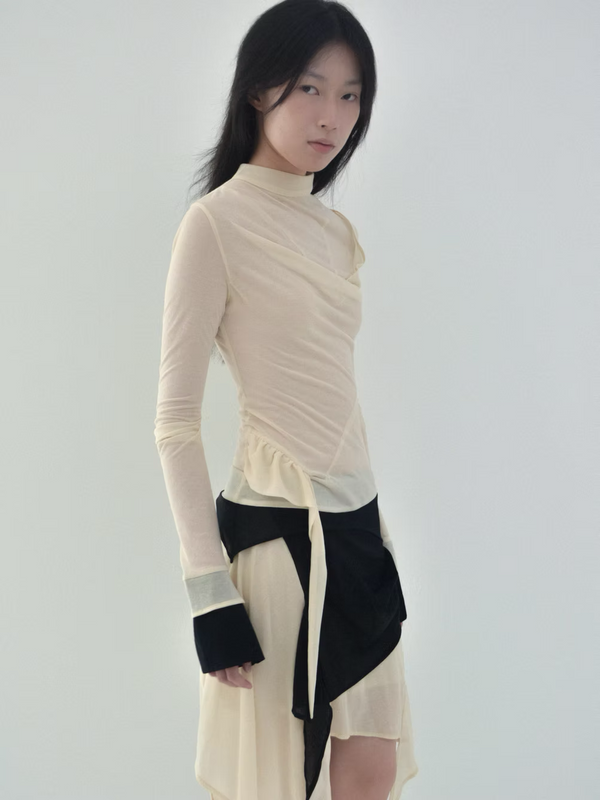 Aphora Long Sleeve Top - Nude