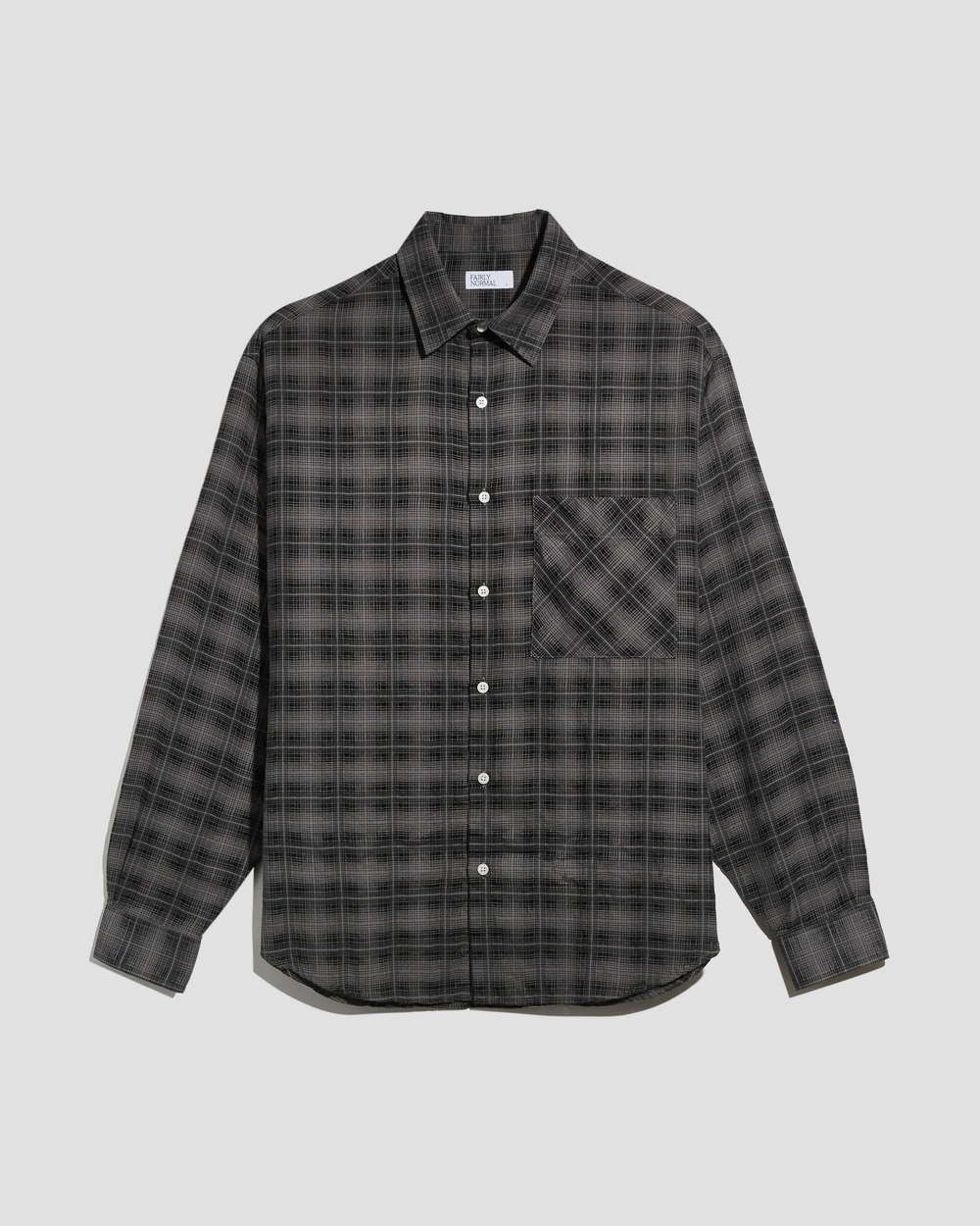 Oversized Shirt - Merino Black Plaid Fairly Normal