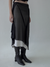 Pans Drape Long Skirt - Black