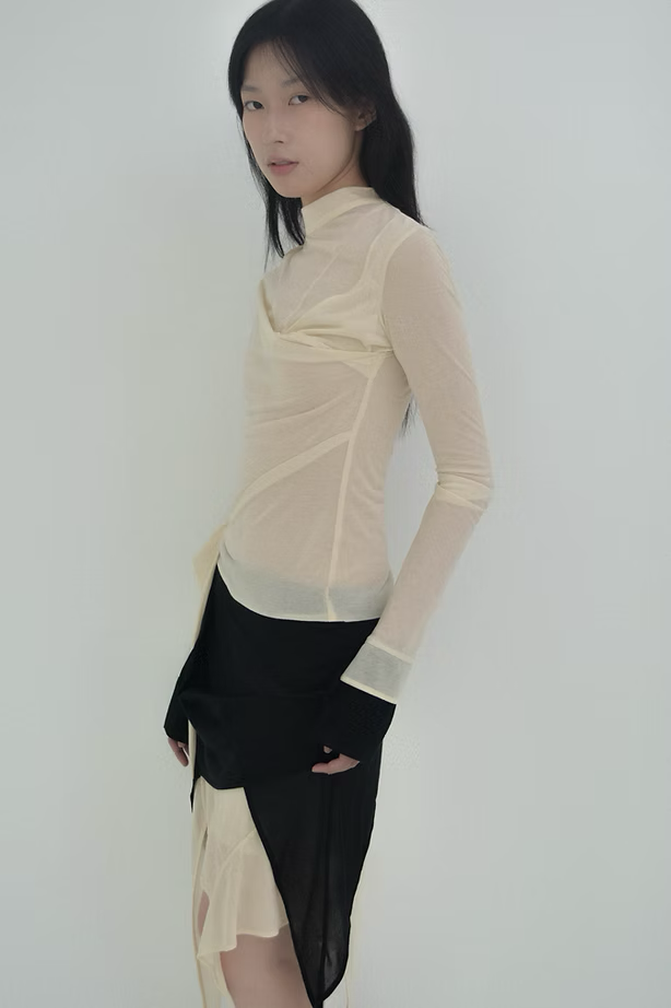 Aphora Long Sleeve Top - Nude