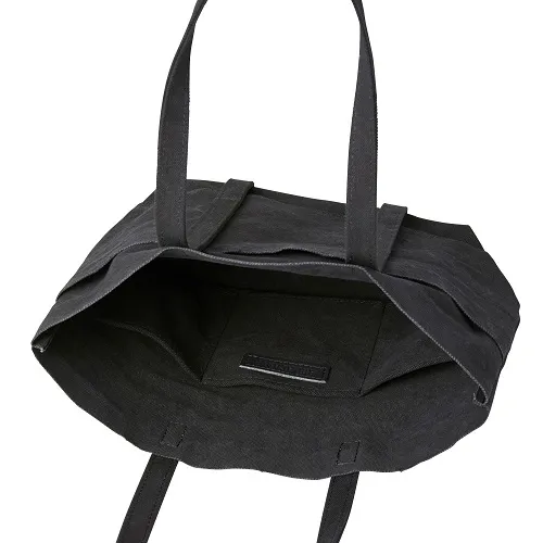 Washed Canvas 6 Pocket Tote (S) - Black