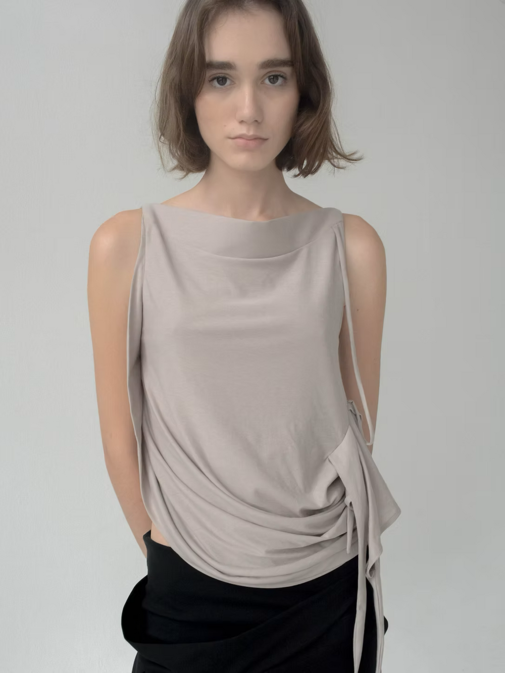 Fallo Draped Top - Stone Caro Chia
