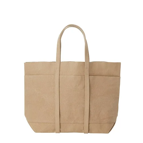 Washed Canvas 6 Pocket Tote M - Taupe Amiacalva
