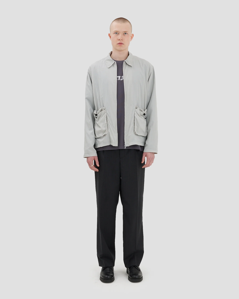Double Zip Jacket - Light Grey