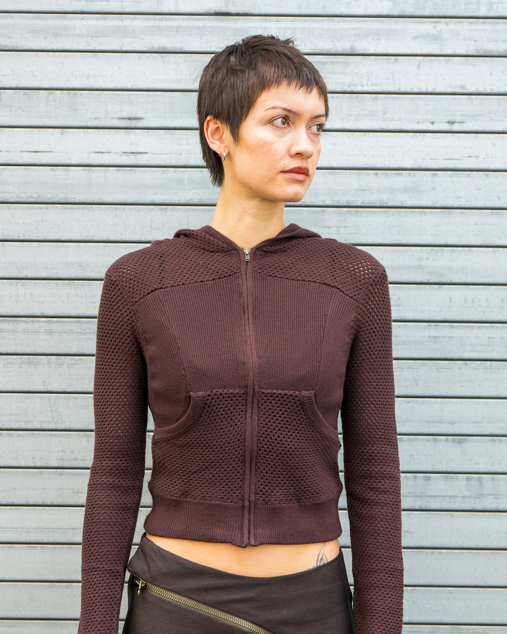 Mesh Hoodie - Chocolate