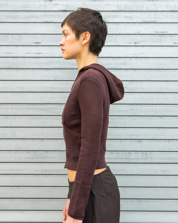 Mesh Hoodie - Chocolate