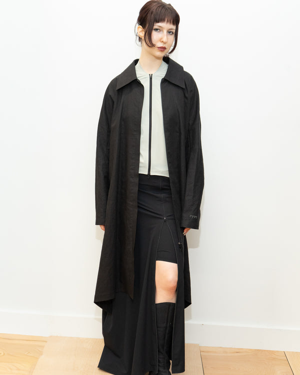 Linen Trench - Black Johanna Parv