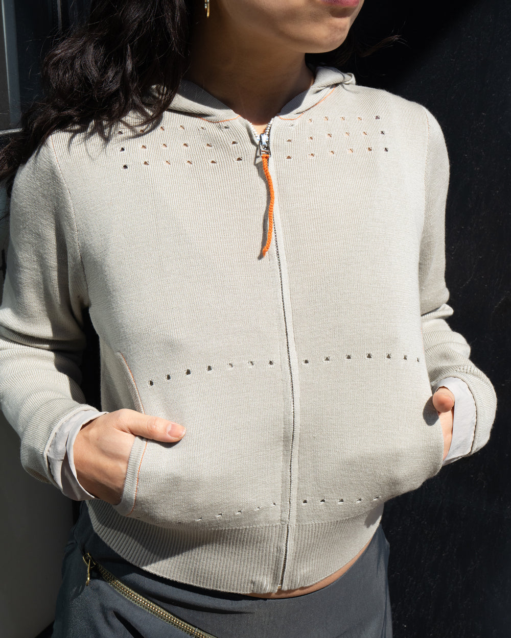 Yani's Salon Knitted Hoodie - Taupe