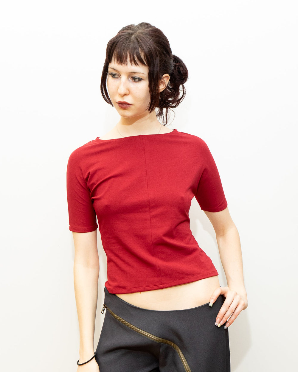 Half Sleeve Tee - Wine Paiden