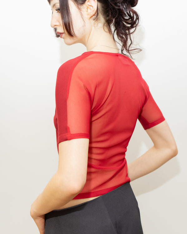 Half Sleeve Tee - Wine Paiden