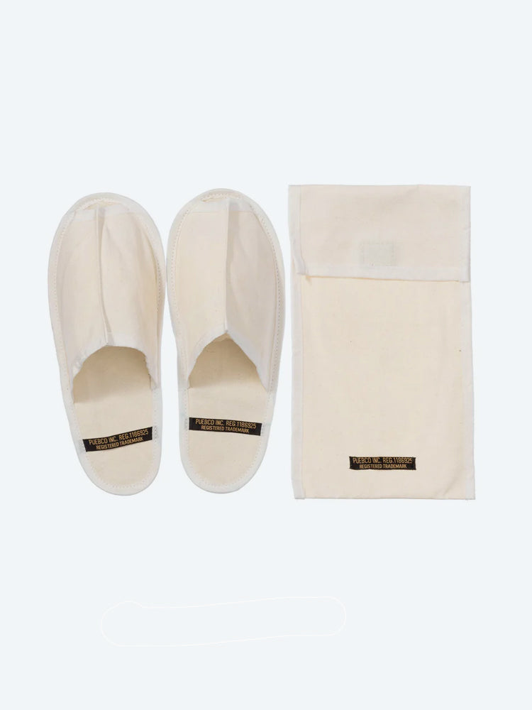 Waxed Canvas Portable Slipper - Off White
