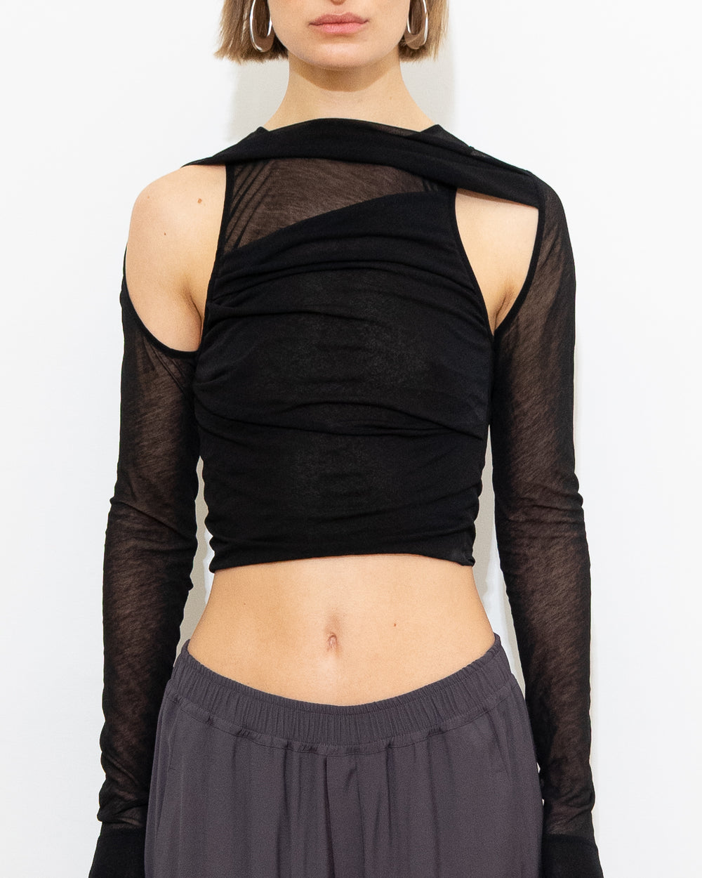 Draped Tank - Black Unmere